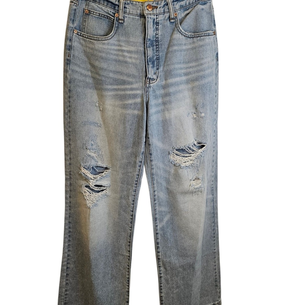 Circus NY High Waist Slouchy Distressed Ripped Jeans Light Wash Size 27